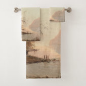 モノグラムトロピカルパームツリーエレガントヴィンテージ バスタオルセット (インサイチュ)