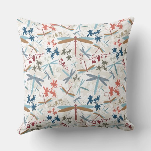 モノグラムトンボ数々のイ絵柄の枕 クッション (裏面)