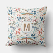 モノグラムトンボ数々のイ絵柄の枕 クッション (正面)