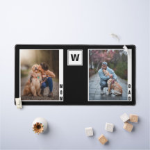 モノグラムドッグママパパ2枚フォトコラージュ