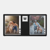 モノグラムドッグママパパ2枚フォトコラージュ デスクマット (正面)