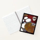 モノグラムドラマーカスタムドラムキットロック&転が音楽 ノートブック (内部)