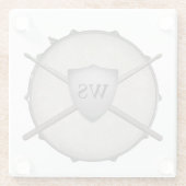 モノグラムドラマーロック&スナ転がーレドラムミュージシャン ガラスコースター (裏面)