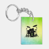 モノグラムドラムセットグリーン キーホルダー (正面左)