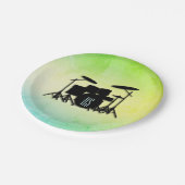 モノグラムドラムセットグリーン ペーパープレート (アングル)