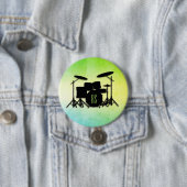 モノグラムドラムセットグリーン 缶バッジ (インサイチュ)