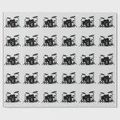 モノグラムドラムセットシルバー ラッピングペーパー (フラット)