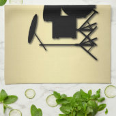 モノグラムドラムセット金ゴールド キッチンタオル (折り畳み)