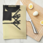 モノグラムドラムセット金ゴールド キッチンタオル (四つ折り)