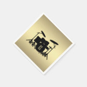 モノグラムドラムセット金ゴールド スタンダードカクテルナプキン (角)