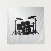 モノグラムドラムセット銀 タペストリー (正面)