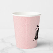 モノグラムドラムセット音楽デザインピンク 紙コップ (右)