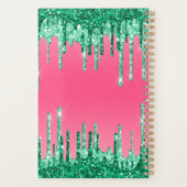 モノグラムドリッピンググリッターグリーンピンクトレンディーグラム プランナー手帳 (裏面)