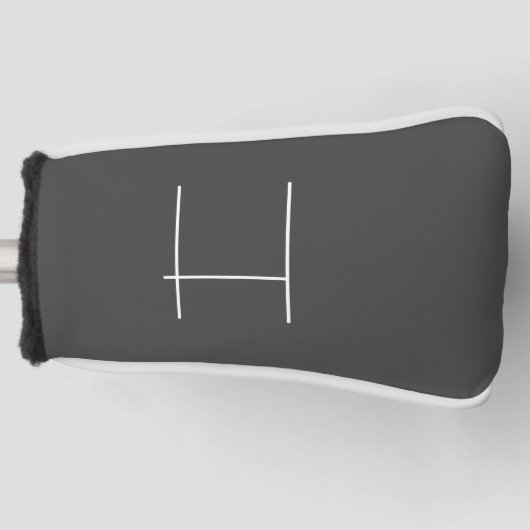 モノグラムナウネームイニシャルモダンミニマリストグレー ゴルフヘッドカバー (正面)