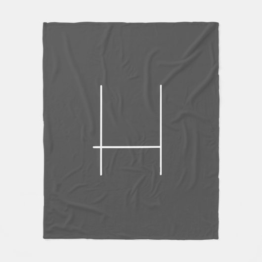 モノグラムナウネームイニシャルモダンミニマリストグレー フリースブランケット (正面)