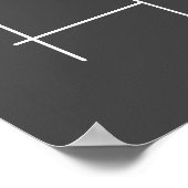 モノグラムナウネームイニシャルモダンミニマリストグレー ポスター (角)