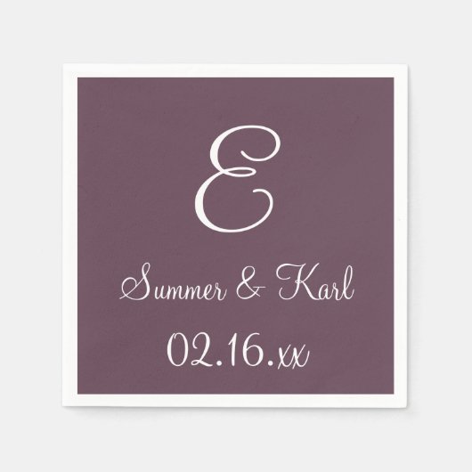 モノグラムナスのトップモノクロナプキン スタンダードカクテルナプキン (正面)