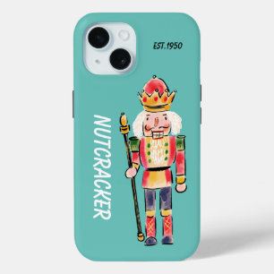 モノグラムナツクラッカーかわいい水色ブルー iPhone 15ケース