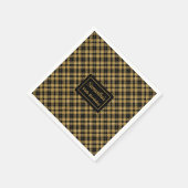 モノグラムナプキンスエレガントブラック金ゴールドカクテルアート スタンダードカクテルナプキン (角)