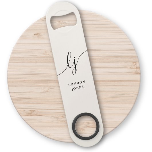 モノグラムニュートラモダンル書スタイリッシュ道アイボリー スピード栓抜き