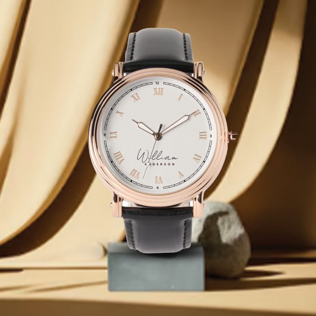 モノグラムニュートラルアイボリークリーム | モダンスタイリッシュ 腕時計 (クリエイターアップロード済み)