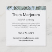 モノグラムニュートラルグリーン抽象芸術 スクエア名刺 (裏面)