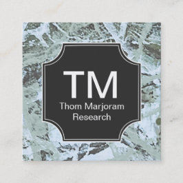 モノグラムニュートラルグリーン抽象芸術 スクエア名刺