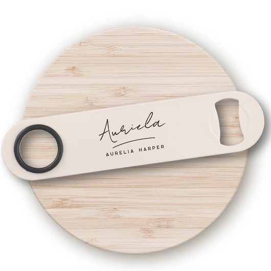 モノグラムニュートラルモダンミニマスタイリッシュリストスクリプト スピード栓抜き