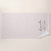 モノグラムニュートラルモダンミニマスタイリッシュリストスクリプト ビーチタオル (正面)