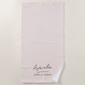 モノグラムニュートラルモダンミニマスタイリッシュリストスクリプト ビーチタオル (正面)