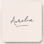 モノグラムニュートラルモダンミニマリストシック署名 コースター (正面)