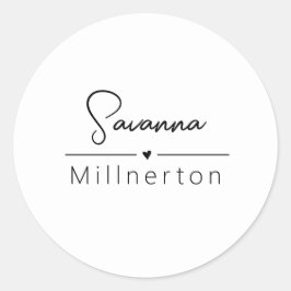 モノグラムニュートラルモダンミニマルエレガントリスト ラウンドシール