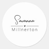 モノグラムニュートラルモダンミニマルエレガントリスト ラウンドシール (正面)