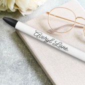 モノグラムニュートラルモダンミニマルスタイリッシュリストスクリプト 黒ボールペン