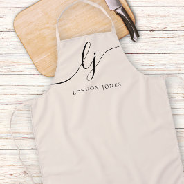 モノグラムニュートラルモダンミニマルスタイリッシュ赤面 エプロン