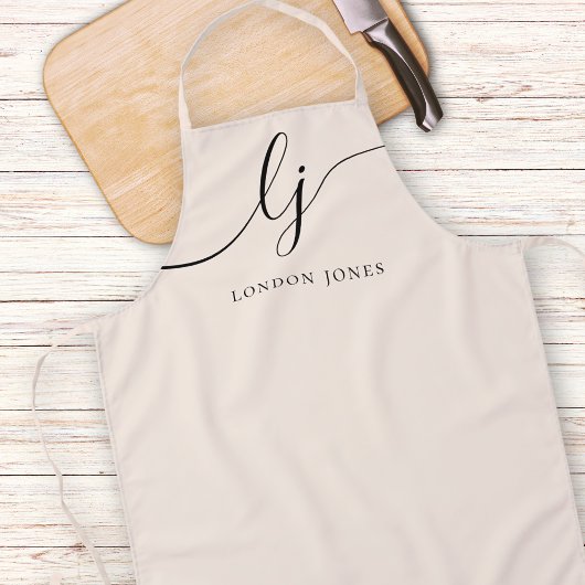 モノグラムニュートラルモダンミニマルスタイリッシュ赤面 エプロン