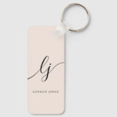 モノグラムニュートラルモダンミニマルスタイリッシュ赤面 キーホルダー (裏面)