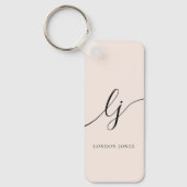 モノグラムニュートラルモダンミニマルスタイリッシュ赤面 キーホルダー (正面)