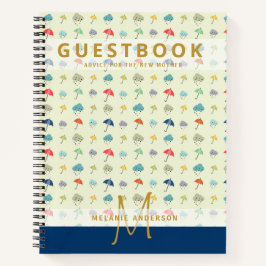 モノグラムニューマザーアドバイスベビーシャワーゲストブック ノートブック