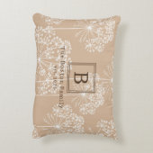 モノグラムニンジン花シルエットソフトベージュ アクセントクッション (裏面(縦))