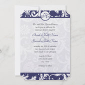 モノグラムネイビーダマススワーズ結婚式招待状 招待状 (裏面)