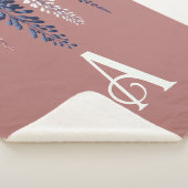 モノグラムネイビーバラウィステリアエレガンス シェルパブランケット (3/4)