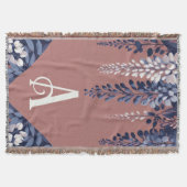 モノグラムネイビーバラウィステリアエレガンス スローブランケット (正面)