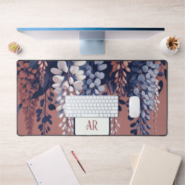 モノグラムネイビーバラウィステリアエレガンス デスクマット