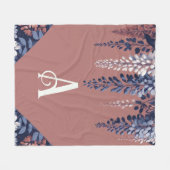 モノグラムネイビーバラウィステリアエレガンス フリースブランケット (正面(横))