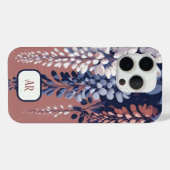 モノグラムネイビーバラウィステリアエレガンス Case-Mate iPhoneケース (裏面 (横))
