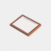 モノグラムネイビーブルーとオレンジストライプ色 ポストイット (アングル)