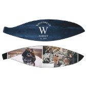 モノグラムネイビーブルーウッドフォトコラージュ バスケットボール (パネル)