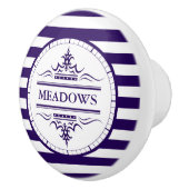 モノグラムネイビーブルーエレガントセ航海のラミックスノブ セラミックノブ (右)