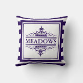 モノグラムネイビーブルーエレガント航海の装飾用クッション クッション (裏面)